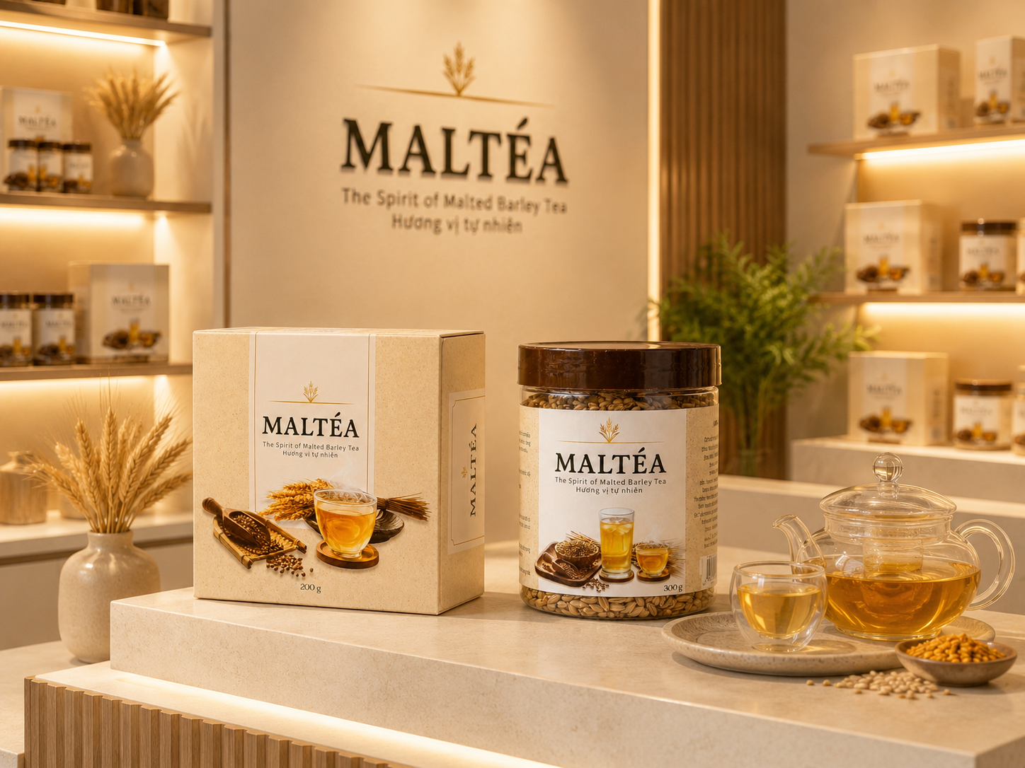 Maltea showroom với sản phẩm 200g và 300g